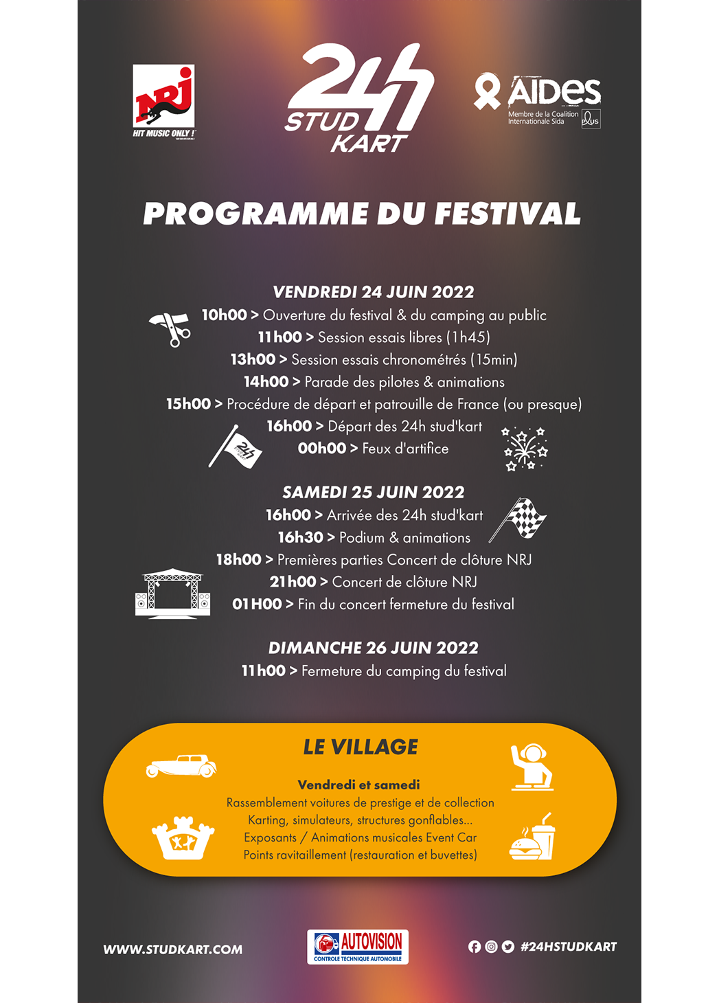 Programme officiel des 24h Stud'kart